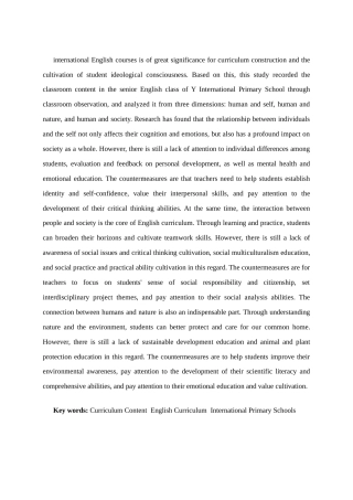 24年WP本科小学教育 国际化小学高年段英语课程内容研究定稿-约23916字符.docx