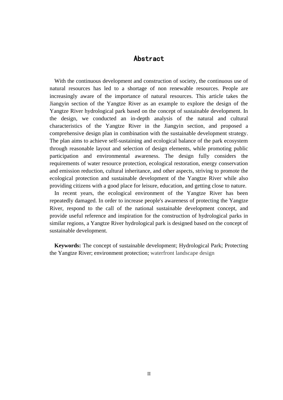 24年查重低环境设计 基于可持续发展理念的长江水文公园设计——以长江江阴段为例定稿-约12166字符.docx_第2页