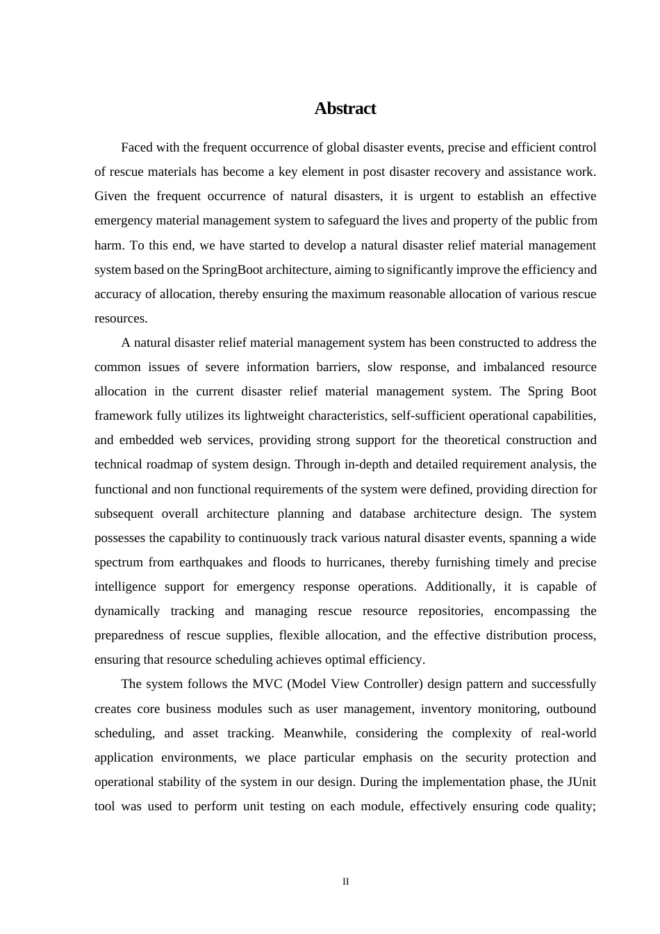 24年WP交稿计算机 基于Spring Boot的自然灾害救援物质管理系统的设计与实现定稿-约46957字符.docx_第2页
