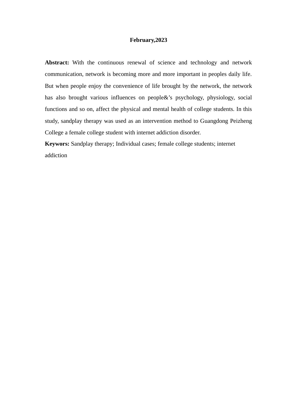 24年WP本科 沙盘游戏治疗对女大学生网络成瘾研究的个案干预 重25.72%.doc_第6页