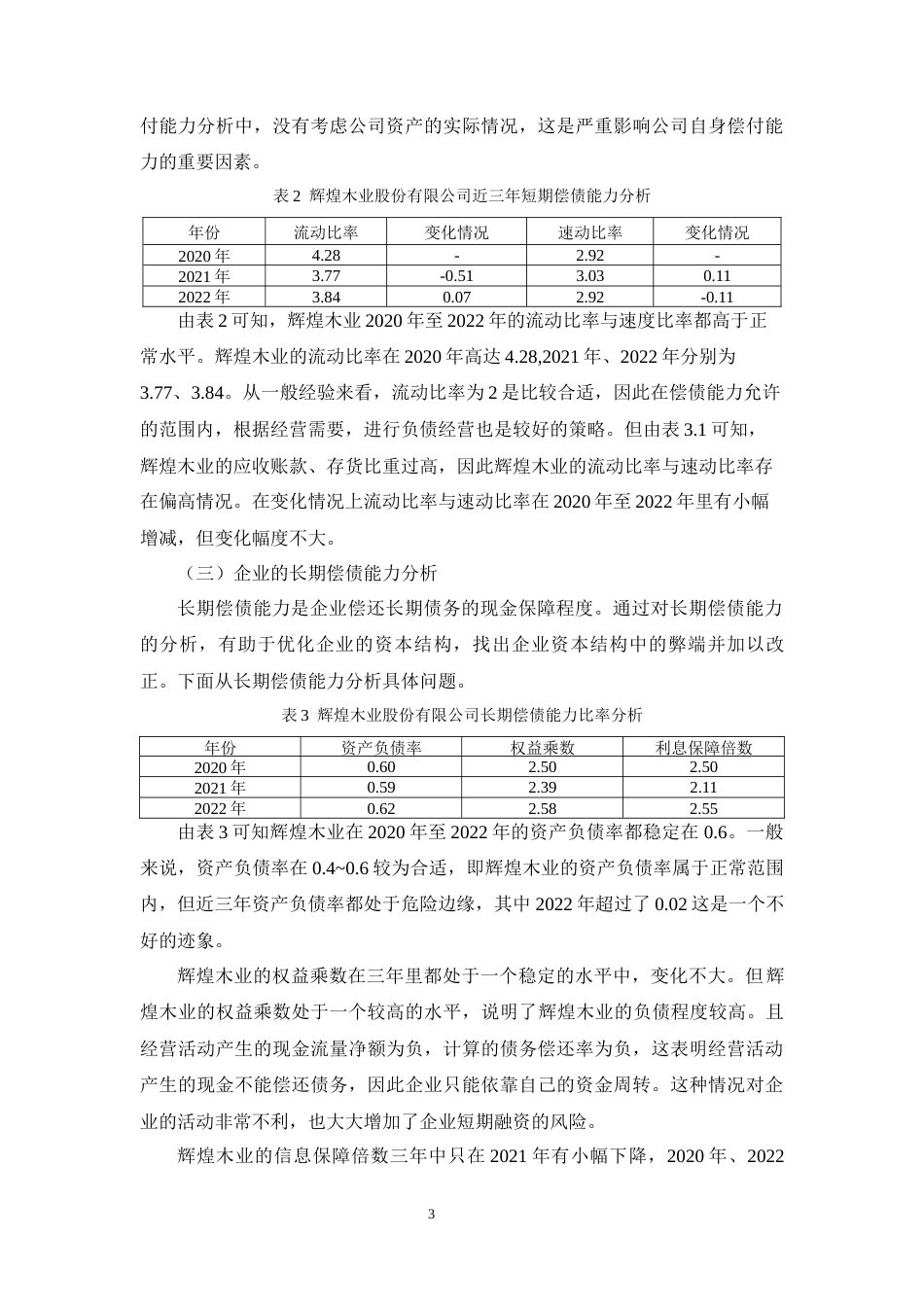 24年收 关于辉煌木业公司2020——2022年度偿债能力的调查报告终稿-约10327字符.docx_第3页