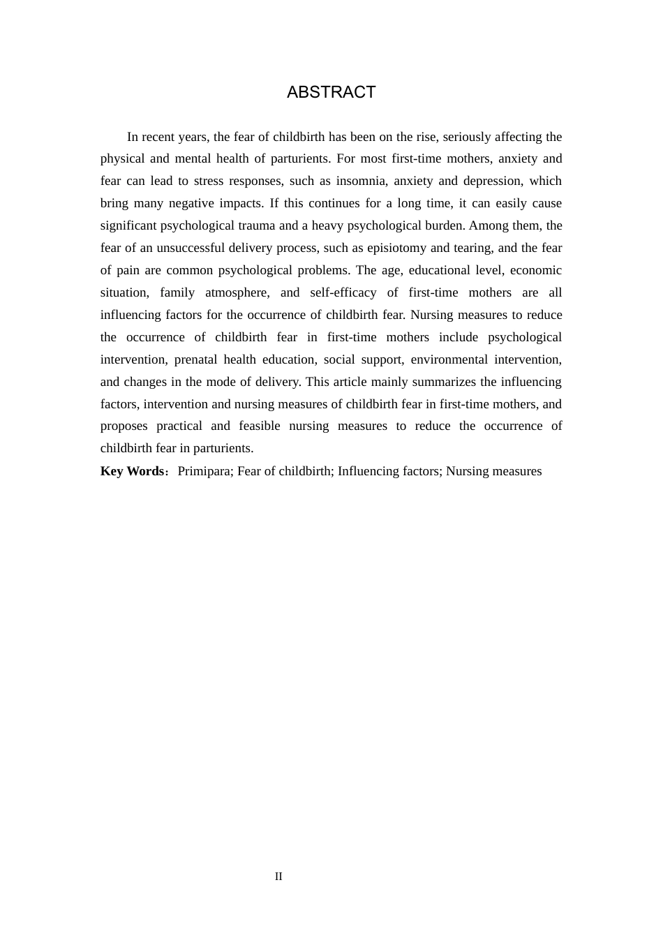 25年WP护理本科-初产妇分娩恐惧影响因素及干预措施研究现状 过AI率-约13390字符.docx_第2页