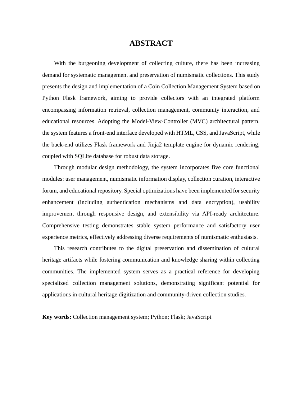 25年WP计算机本科-纪念钱币收藏系统的设计与实现终 过AI-约20437字符.docx_第3页