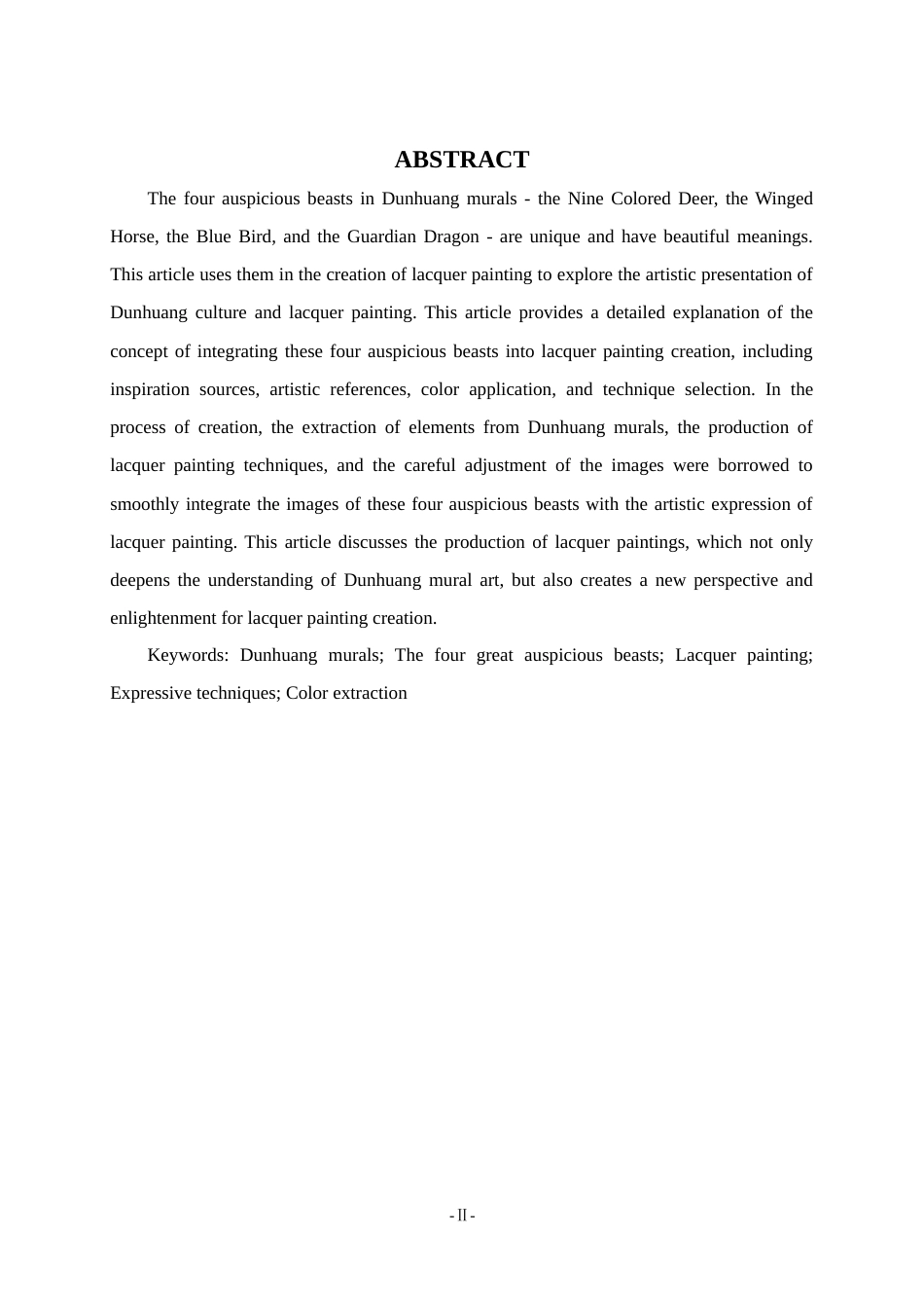 25年WP本科工艺美术-敦煌壁画中四大瑞兽在漆画创作中的表现探究3.030最终稿.doc_第2页