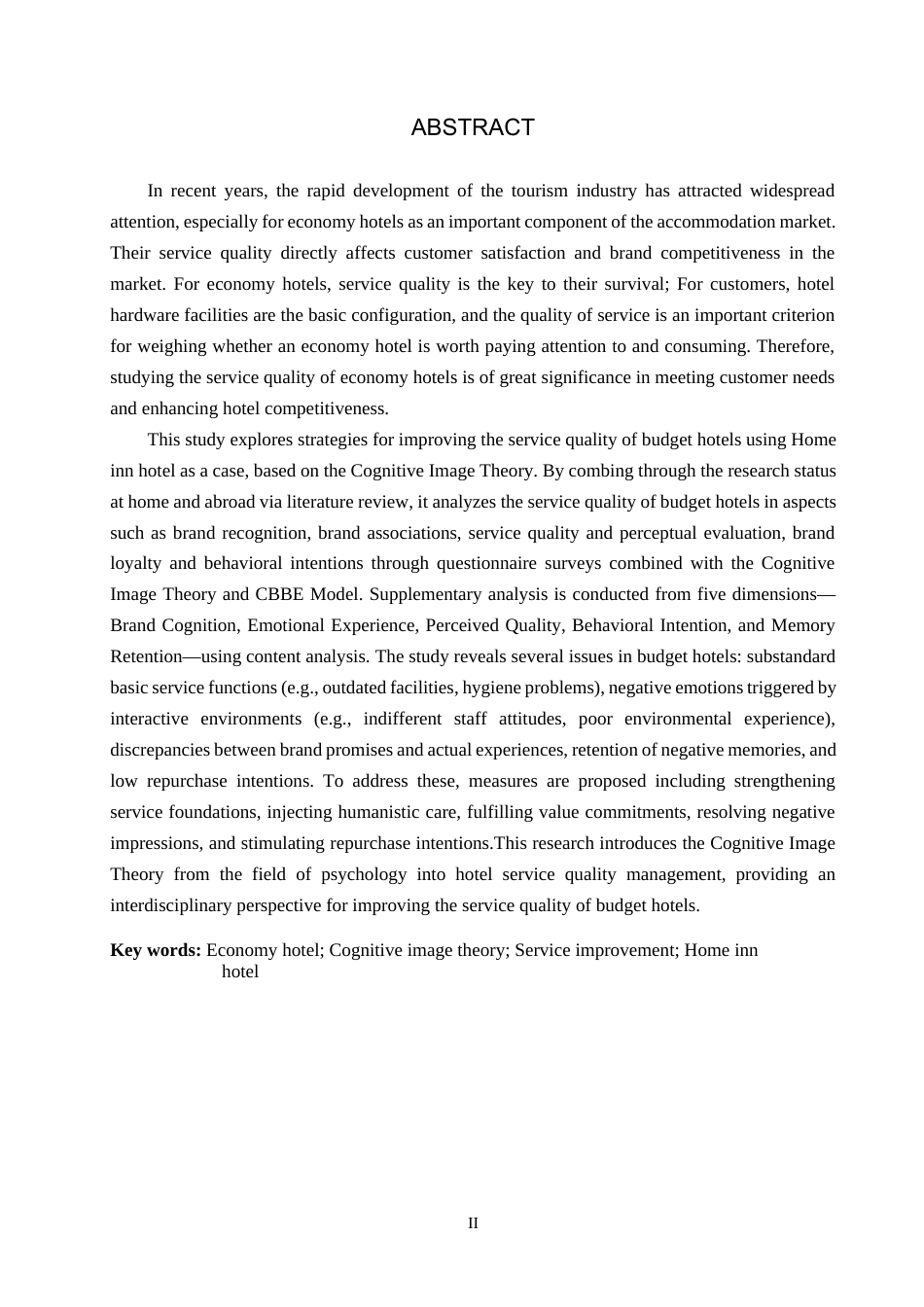 25年WP本科酒店管理-基于认知映像理论的经济型酒店服务质量提升研究-以如家酒店为例定稿 过AI率-约21026字符.docx_第2页