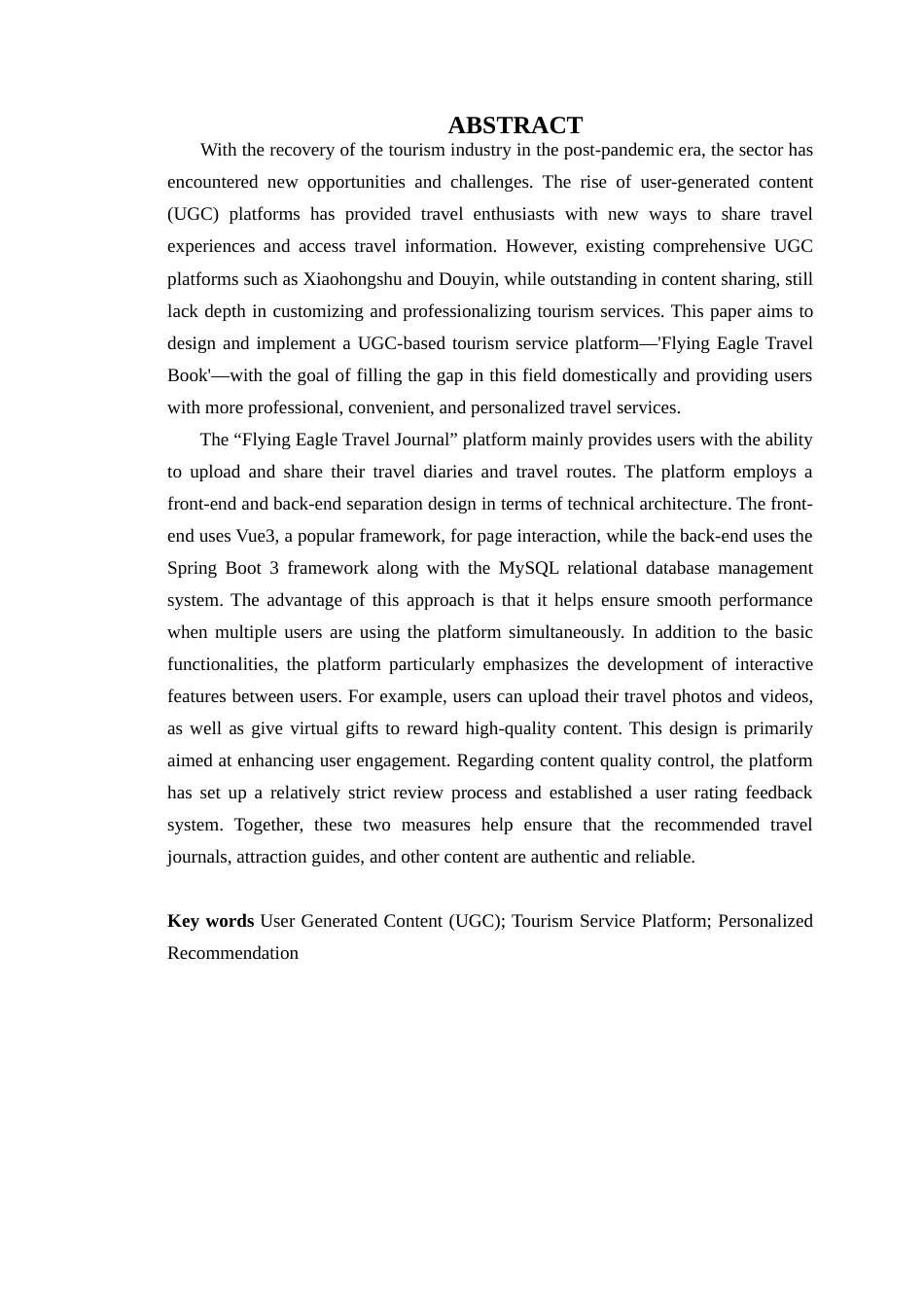 25年WP大数据创新本科 飞鹰路书旅游服务网站的设计与实现定稿 过AI-约26488字符.doc_第3页