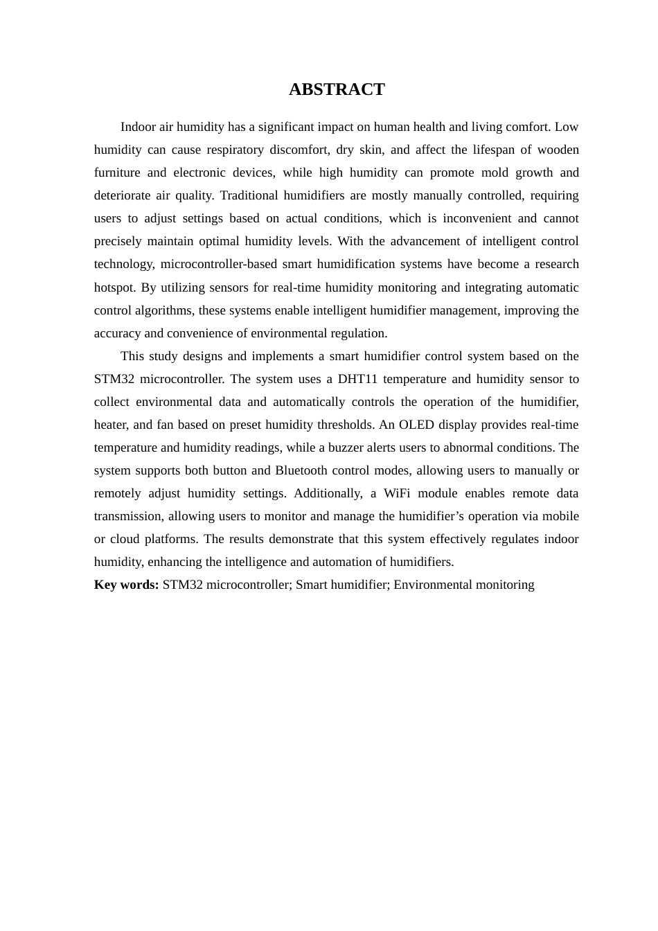 25年WP电气自动化-基于STM32单片机的智能加湿器控制系统设计定稿 过AI率-约22511字符.doc_第3页