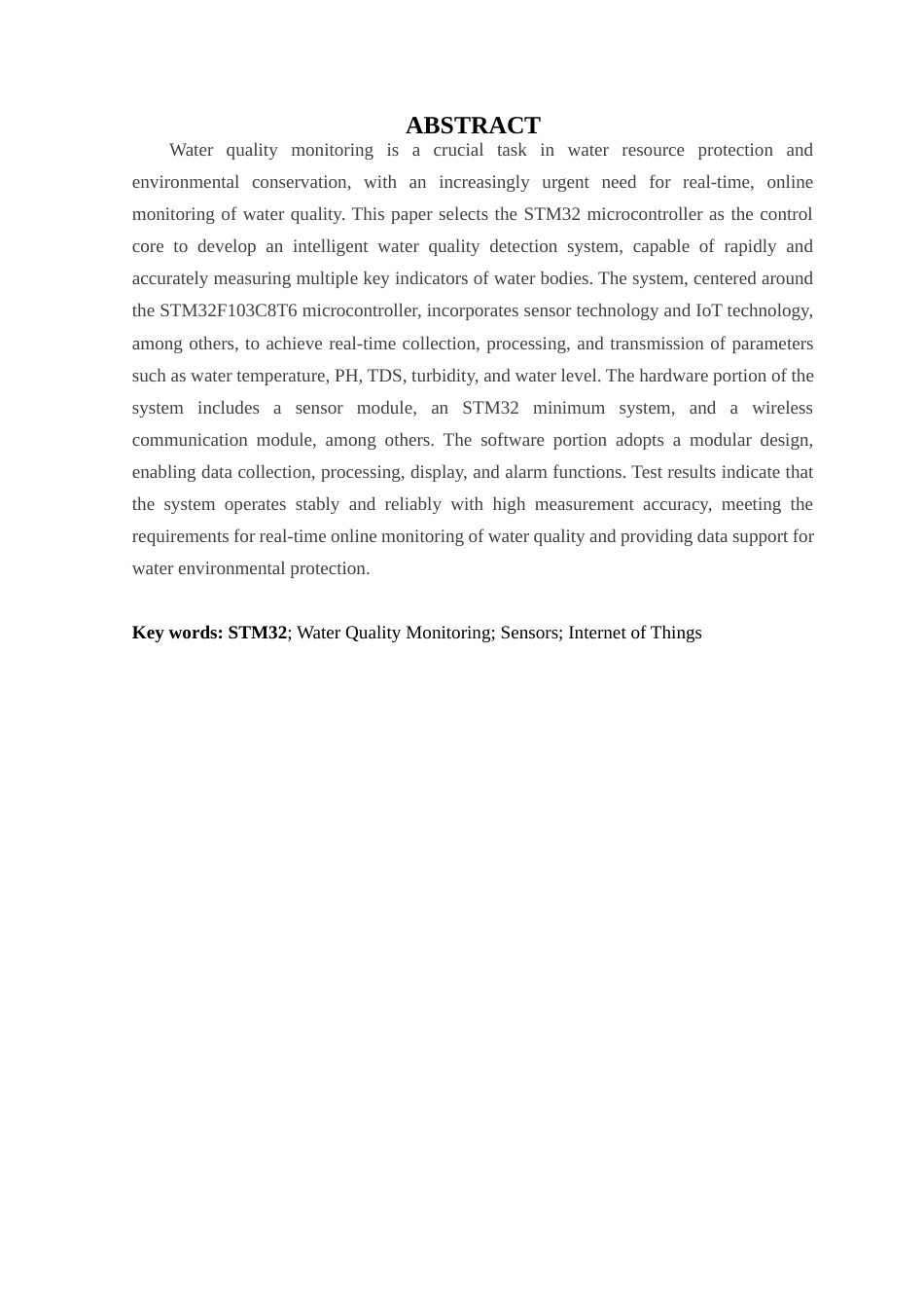 25年WP电气自动化-基于STM32的智能水质监测系统设计终稿 过AI率-约14709字符.docx_第3页