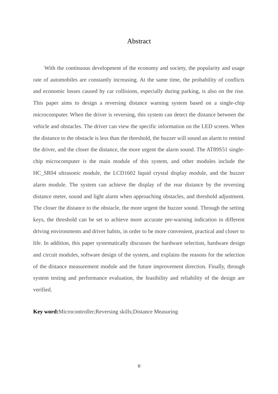 25年WP过AI电气工程及其自动化-基于单片机的汽车倒车测距仪的设计与实现.doc_第2页