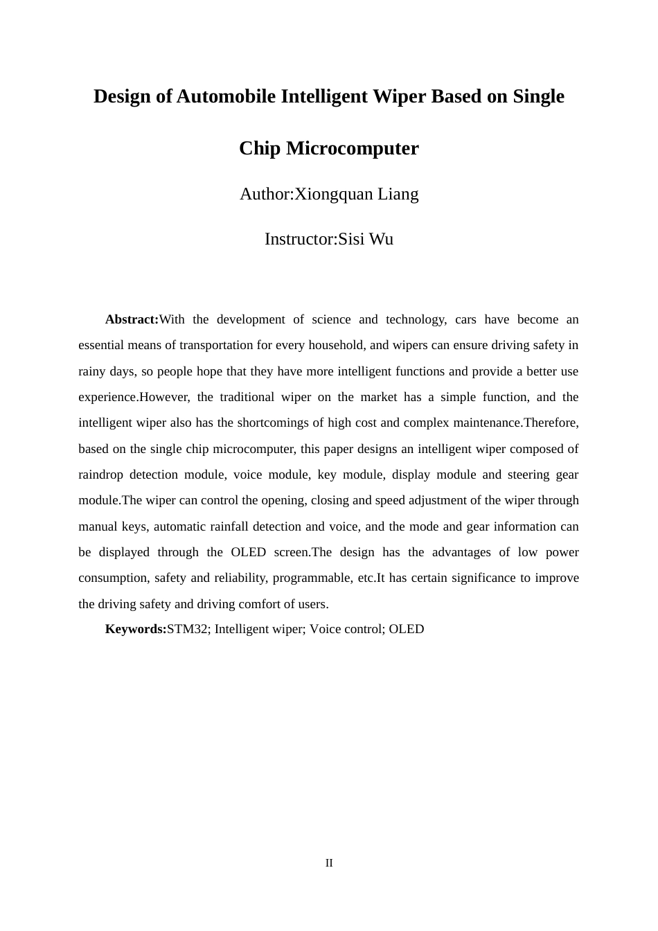 25年WP过AI电子信息工程本科-基于单片机的汽车智能雨刷器的设计定稿-约22646字符.doc_第4页