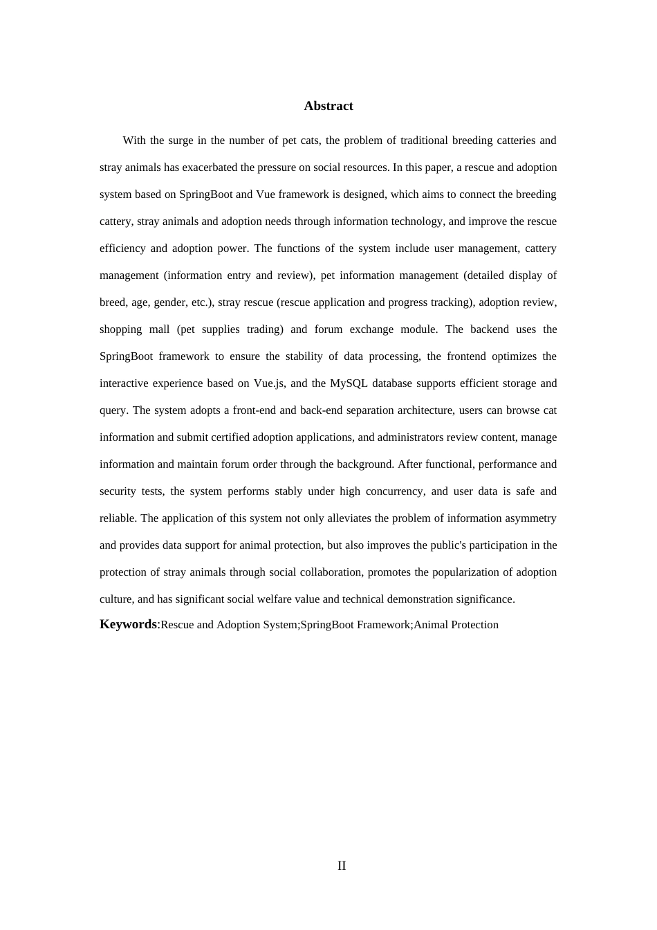 25年WP过AI率计算机科学与技术-基于SpringBoot框架的繁育猫舍的救助领养系统8.470定稿-约38825字符.doc_第3页