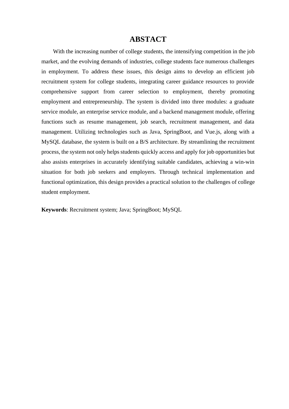 25年WP计算机科学-综艺大学学生求职招聘系统的设计与实现定稿-约17011字符.docx_第3页