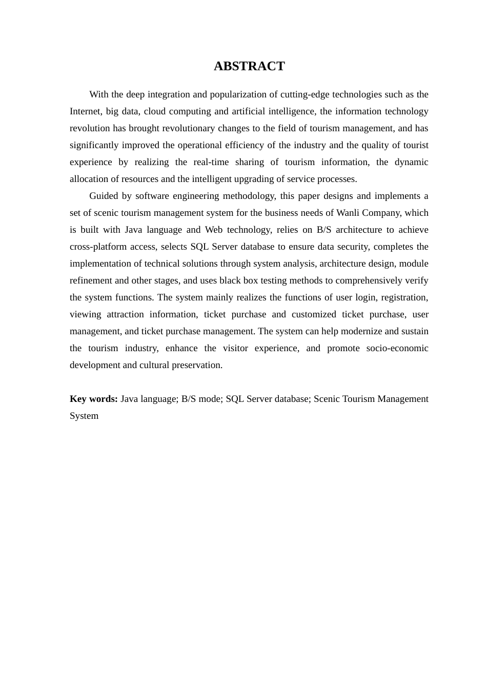 25年WP软件工程本科-万里公司风景旅游管理系统的设计与实现定稿 过AI-约26565字符.doc_第3页