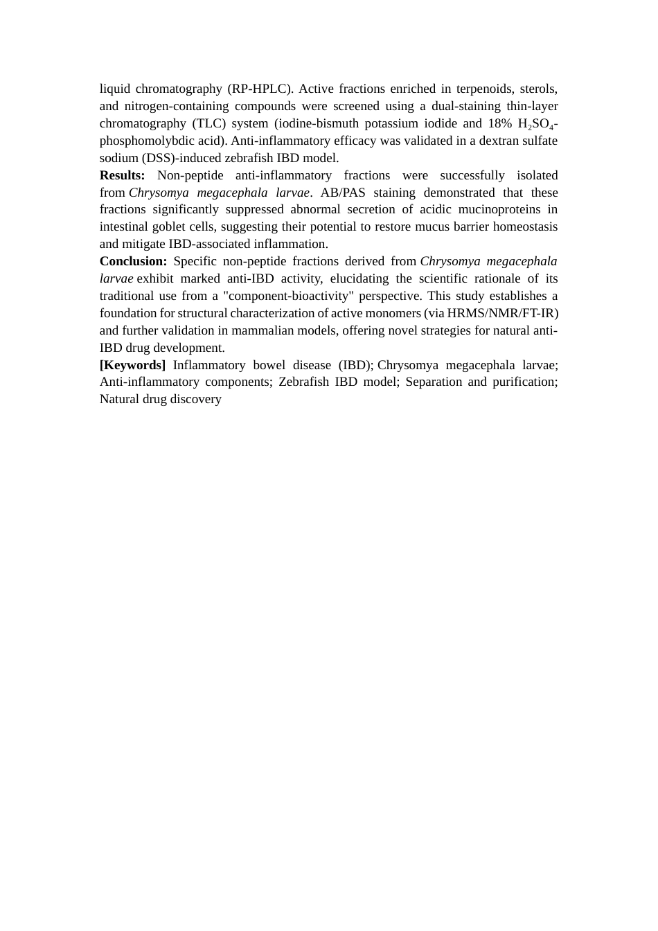 25年本科生物制药-蝇蛆幼虫提取出非肽类化合物组分抗IBD结肠炎-19.290定稿 过AI-约25135字符.docx_第3页