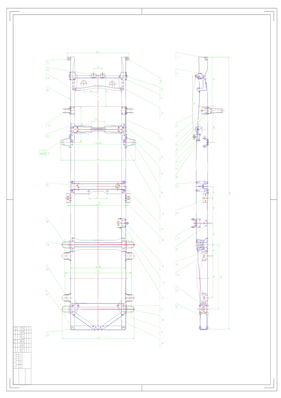 25年WP过AI车辆工程-全地形农用运输车车架结构改进及优化分析 附件图纸车架装配 +A0.pdf_第1页