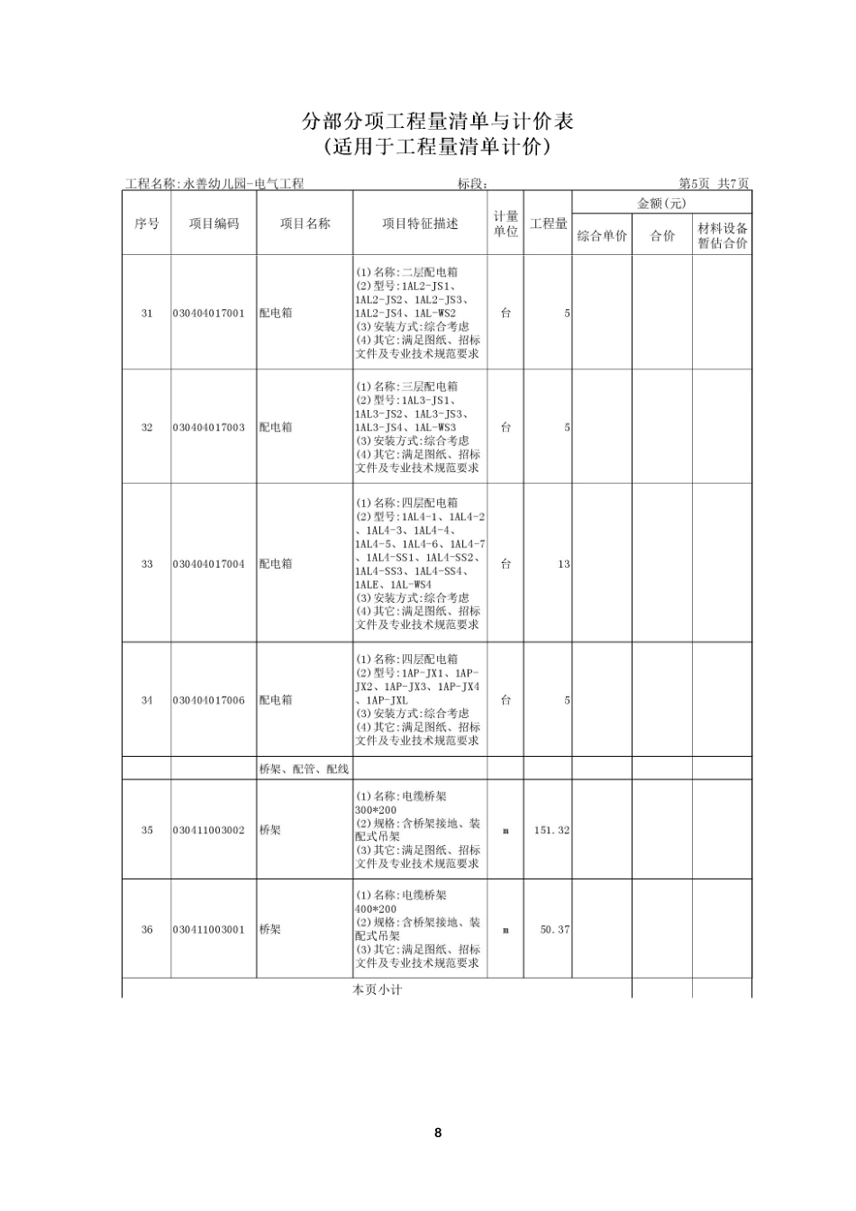 24年WP本科工程造价 永善幼儿园安装工程施工图预算编制- 附件1)-约1619字符.pdf_第10页