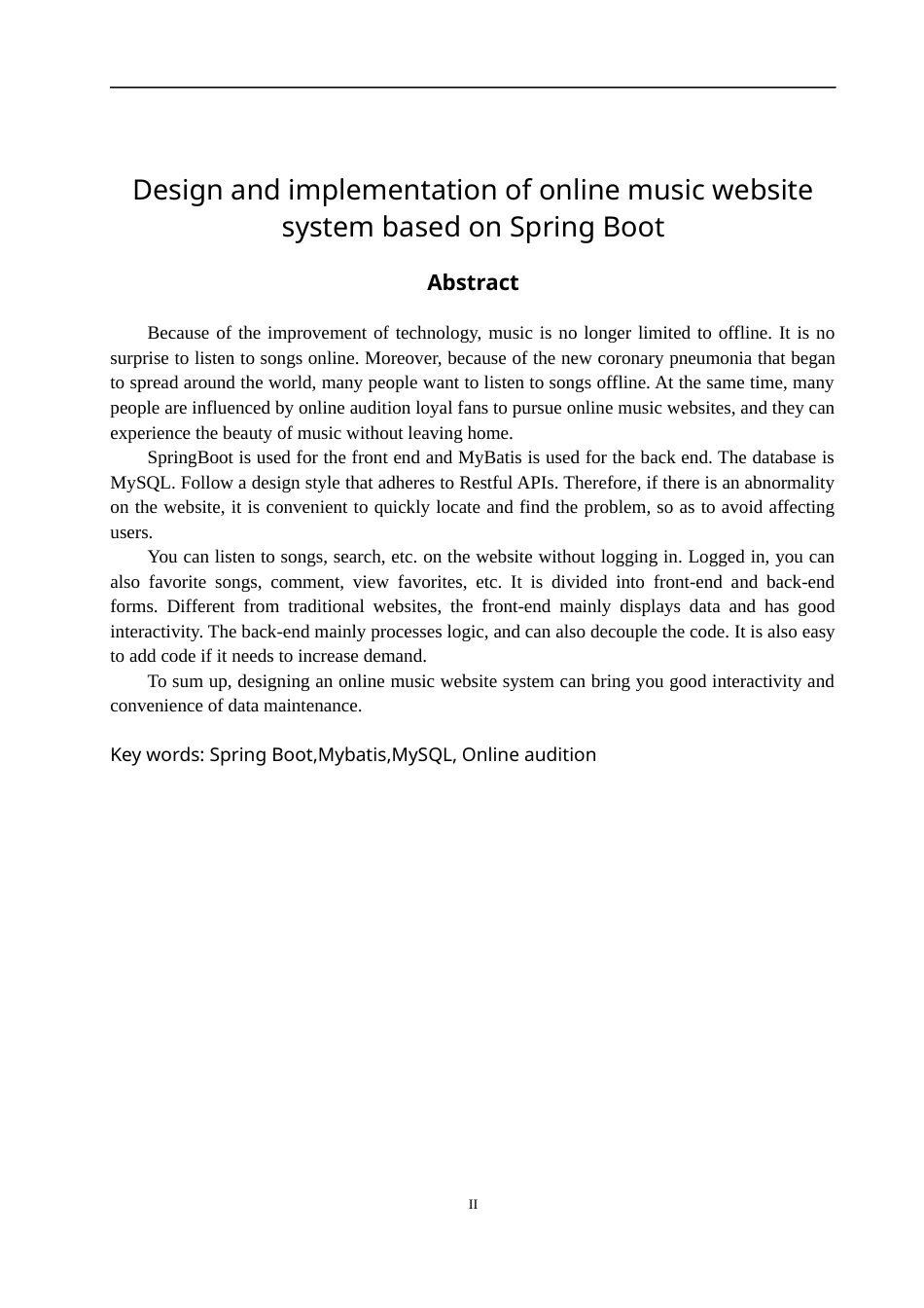 22年WP 基于Spring Boot的在线音乐网站系统的设计与实现-约15493字符.docx_第6页