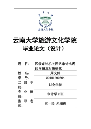 22年WP终稿 区级审计机关网络审计出现的问题及对策研究-约8749字符.docx