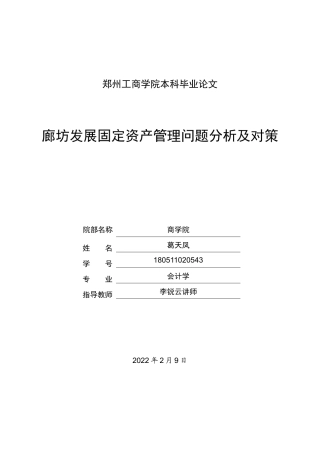 22年WP 廊坊发展固定资产管理问题分析及对策-约15972字符.docx