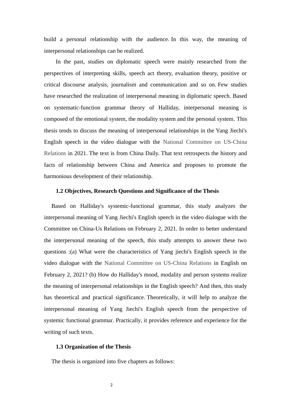 22年WP A Study on the Interpersonal Meaning of Yang Jiechi's English Speech in the Video Dialogue with the UCNSCR from the Perspective of Systemic Functional Grammar-约64517字符.docx_第5页