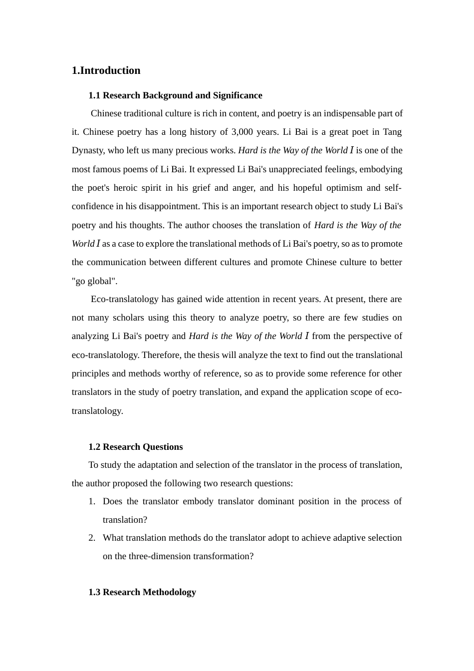 22年WP A Study on Xu Yuanchong’s Translation of Hard is the Way of the World Ⅰ from the Perspective of Eco-Translatology-约41315字符.docx_第3页