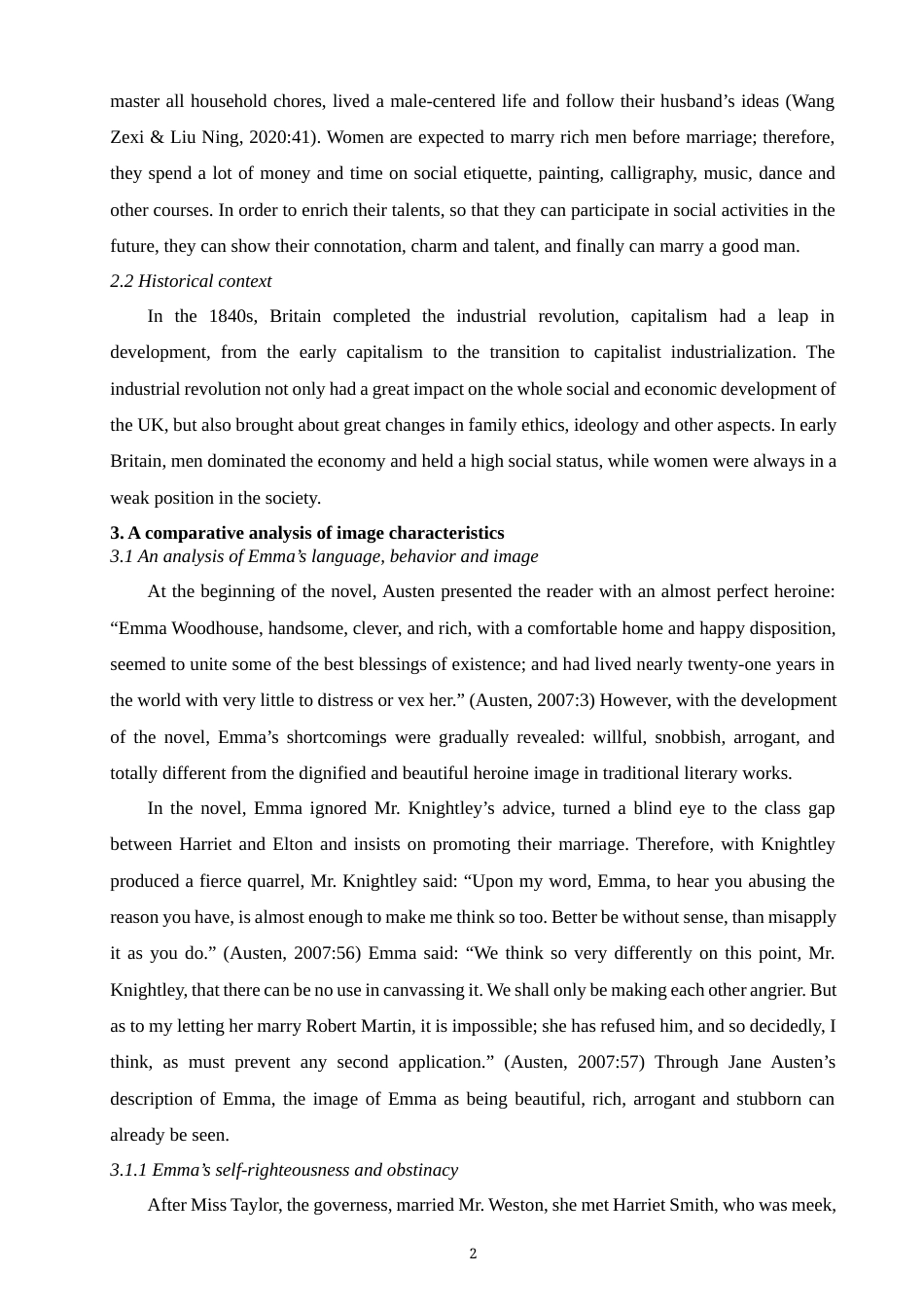 22年WP终稿 A Comparative Analysis of Characters in  Emma and Pride and Prejudice ---- Exemplified by Emma and Elizabeth-约23484字符.docx_第2页