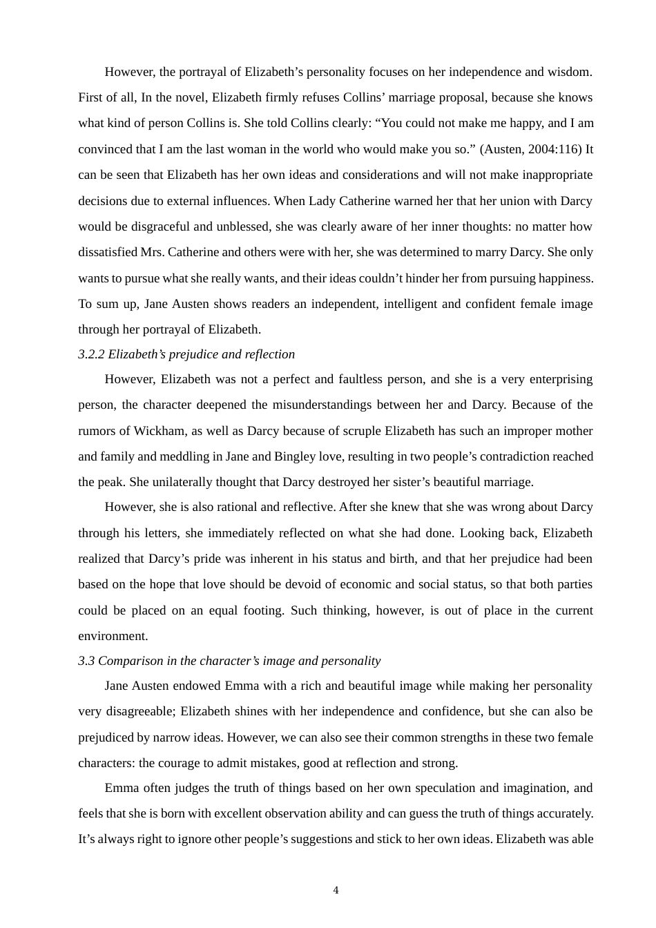 22年WP终稿 A Comparative Analysis of Characters in  Emma and Pride and Prejudice ---- Exemplified by Emma and Elizabeth-约23484字符.docx_第4页