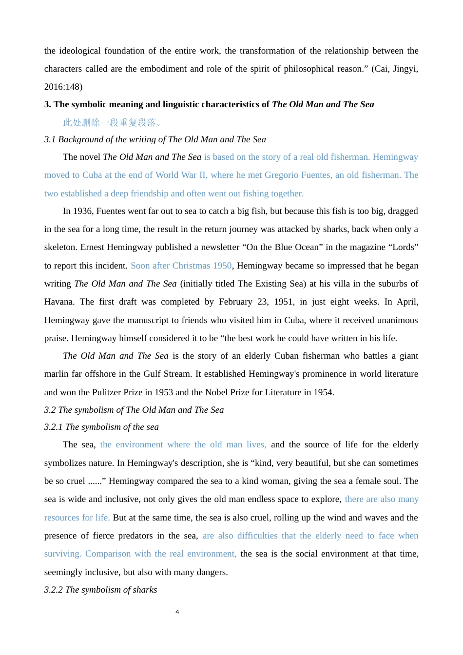 22年WP终稿 _On the Symbolism and Linguistic Features of The Old Man and The Sea-约22851字符.docx_第4页