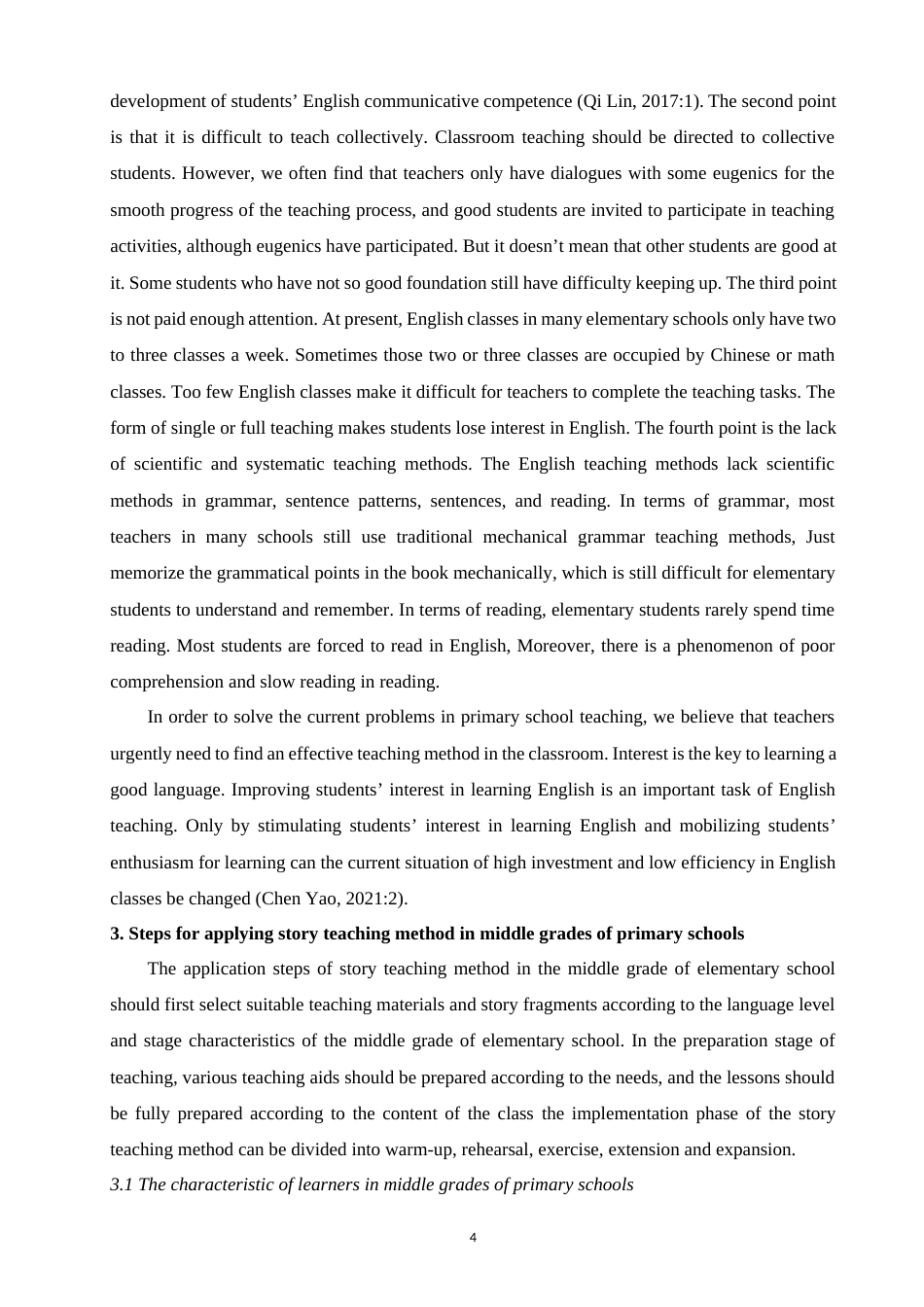 22年WP The Application of Story Teaching Method in the Classroom of Middle Grade Primary School ---- Taking the Primary School Textbook of Beijing Normal University as-约23893字符.docx_第4页