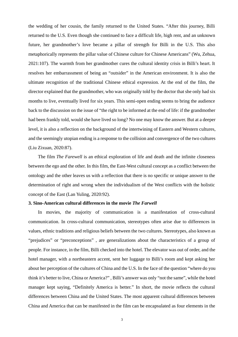 22年WP终稿 On Sino-American Cultural Differences---A Case Study of The Farewell-约28497字符.docx_第3页