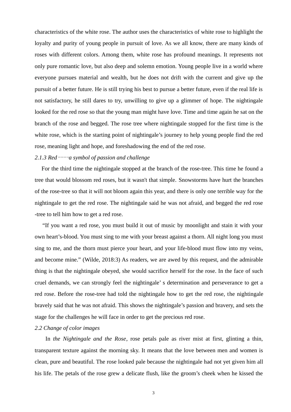 22年WP终稿 On Wilde’s Aesthetic View----Based on the Color Image of the Nightingale and the Rose-约25934字符.docx_第3页