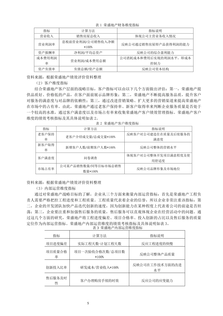 22年WP 基于平衡计分卡的房地产企业绩效评价研究 ——以荣盛地产为例-约11464字符.docx_第5页