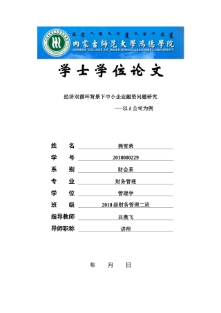 22年WP 经济双循环背景下中小企业融资问题研究-约11345字符.docx