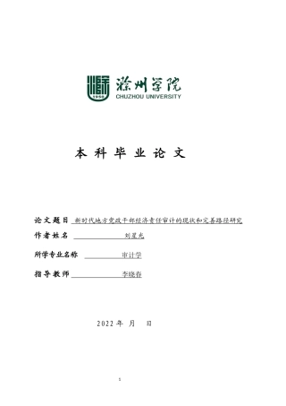 22年WP 新时代地方党政领导干部经济责任审计的现状和完善路径研究-约9392字符.docx