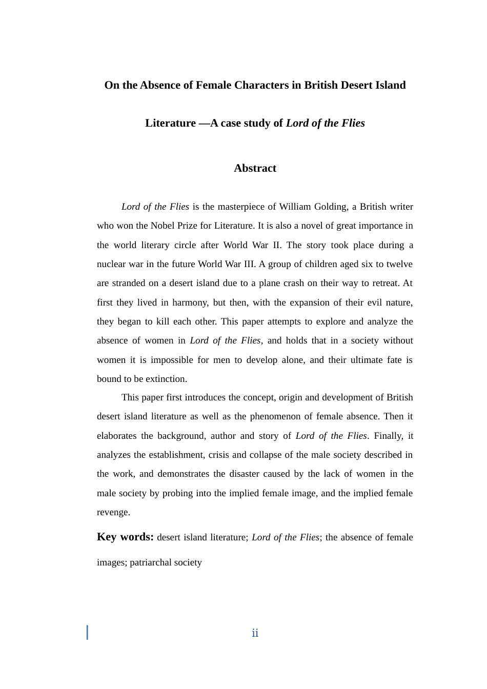 22年WP On the Absence of Female Characters in British Island Literature—A Case Study of Lord of the Flies-约63693字符.docx_第5页