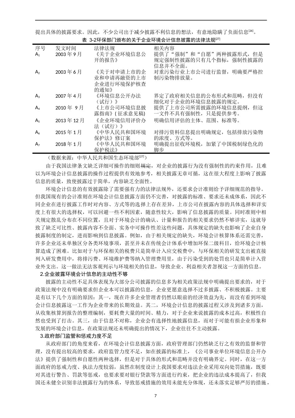 22年WP 我国上市公司环境会计信息披露的问题研究-约18277字符.docx_第7页