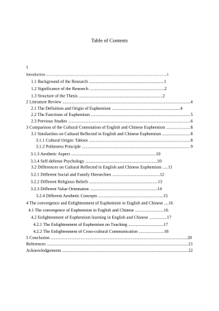 22年WP A Comparative Study on Cultural Connotation of English and Chinese Euphemism-约50653字符.docx