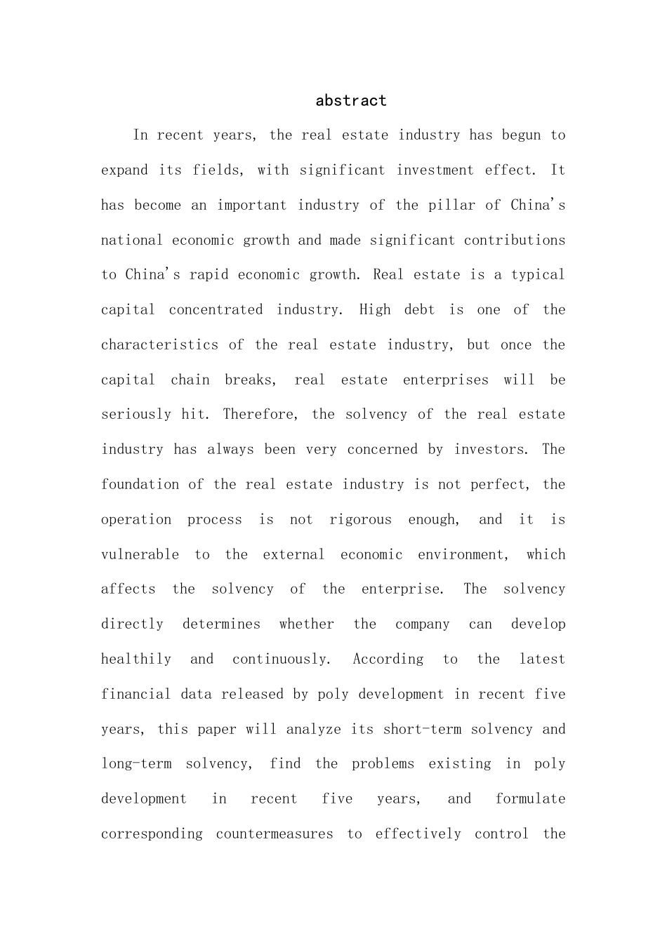 22年WP 房地产企业偿债能力存在问题及对策研究-以保利发展为例-约11607字符.docx_第4页