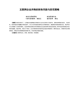 22年WP 互联网企业并购的财务风险与防范策略-约13053字符.docx