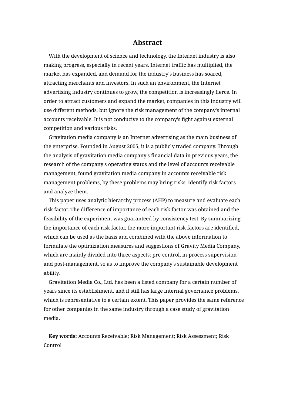 22年WP 互联网广告行业应收账款风险管理研究——以引力传媒为例-约21609字符.docx_第2页