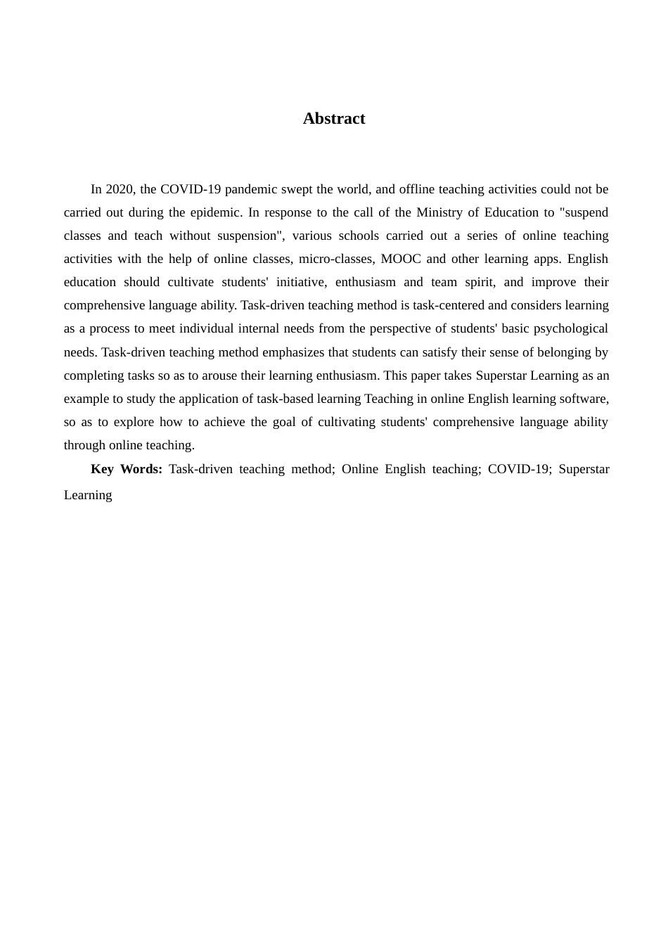 22年WP A Study on Application of    Task-based Teaching—A Case  Study of Superstar Learning-约41907字符.docx_第2页