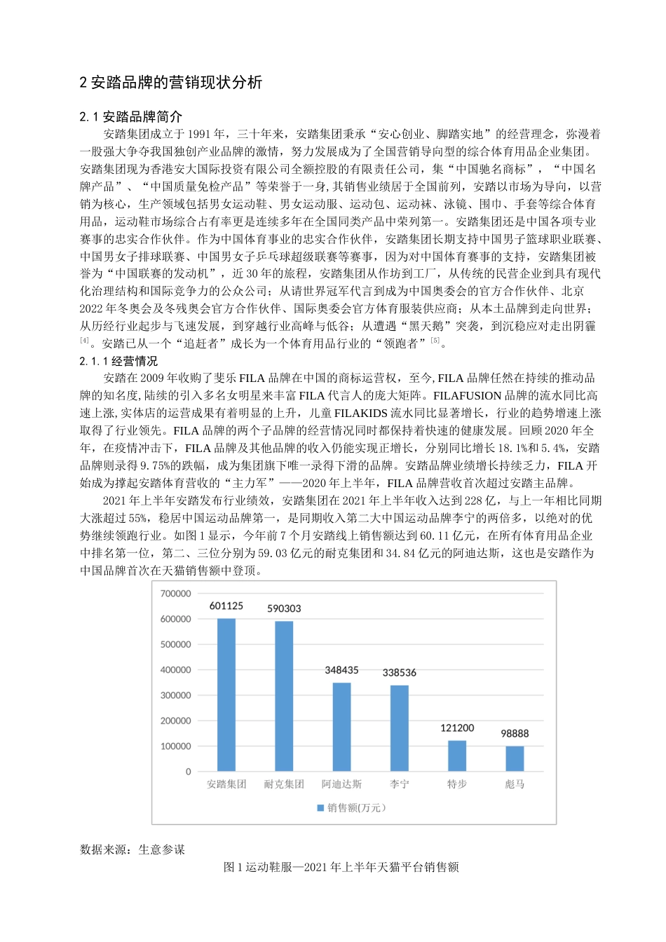 22年WP终稿 基于问卷调查的安踏品牌市场营销策略研究-约14789字符.docx_第2页