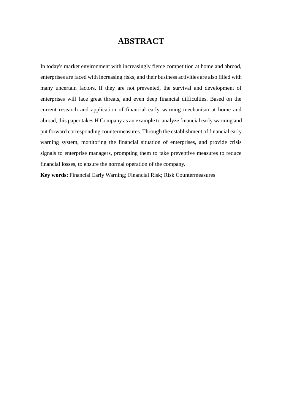 22年WP 上市公司财务预警分析及对策 ——以H公司为例  -约12353字符.docx_第3页