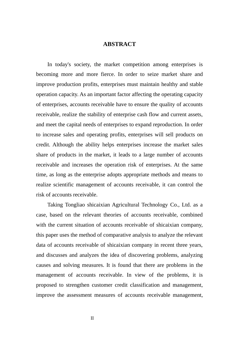 22年WP 通辽市食菜鲜农业科技有限公司应收账款管理探讨-约10699字符.docx_第2页