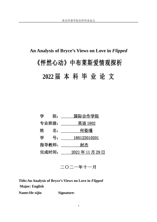 22年WP 《怦然心动》中布莱斯爱情观探析-约40298字符.docx