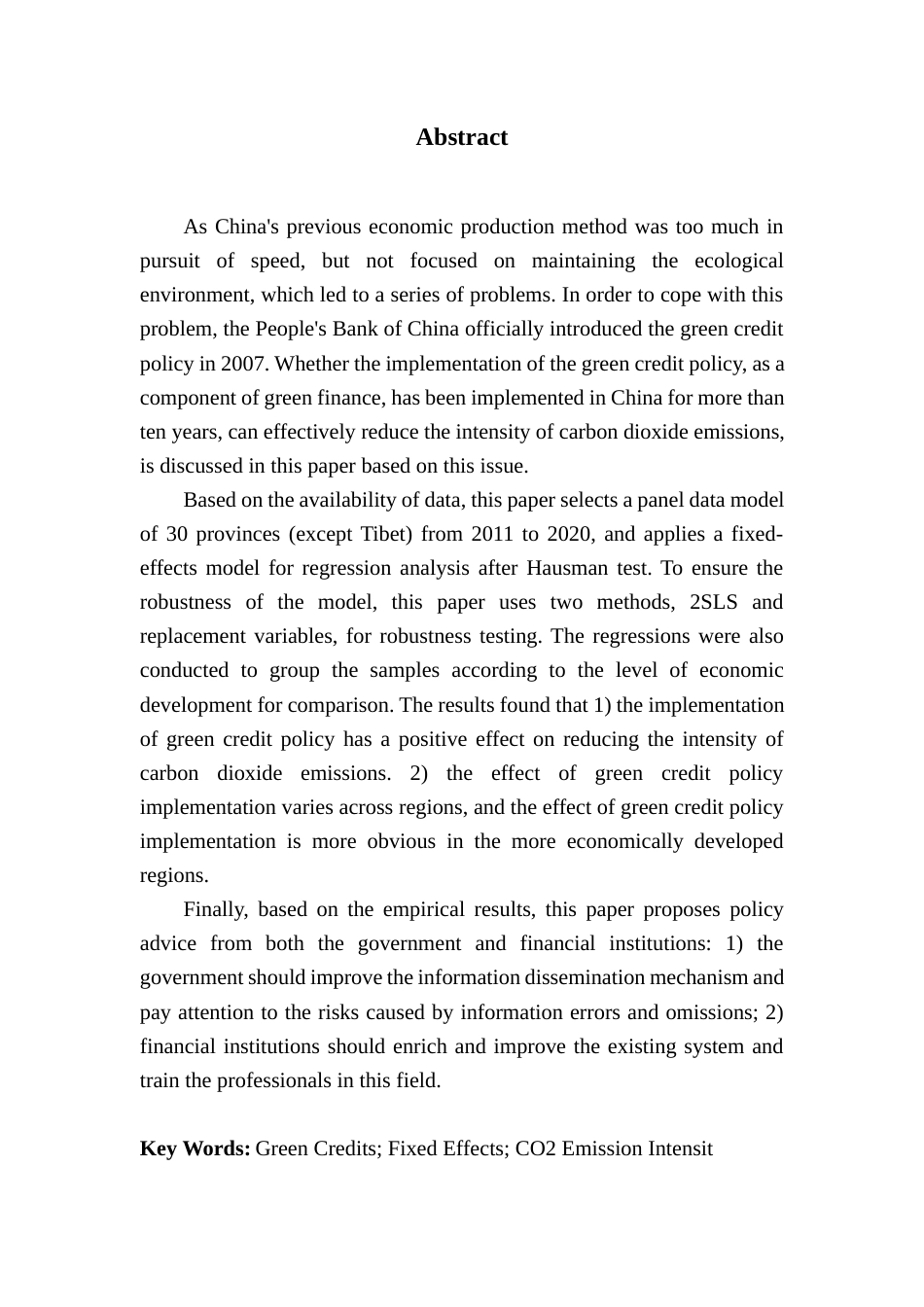 22年WP 中美经济 绿色信贷政策对我国二氧化碳排放强度的影响—基于30个省份面板数据的实证研究-约33483字符.docx_第4页