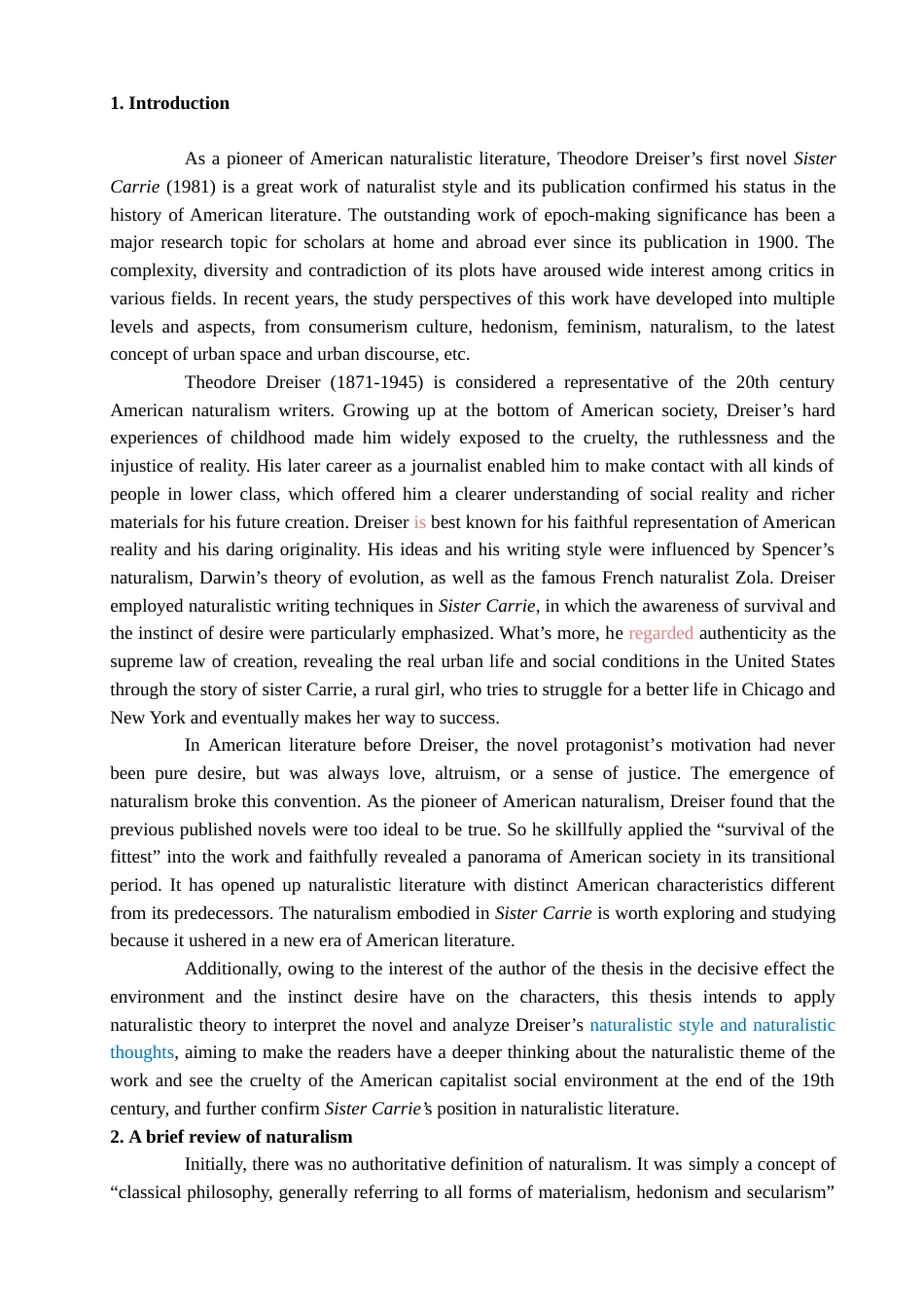 22年WP终稿 A Naturalistic Analysis of  Theodore Dreiser’s Sister Carrie-约34999字符.docx_第4页
