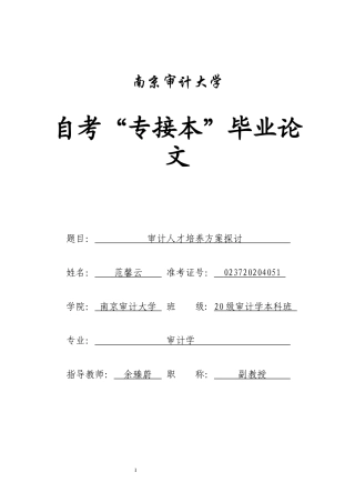 22年WP 审计人才培养方案探讨-约10525字符.docx