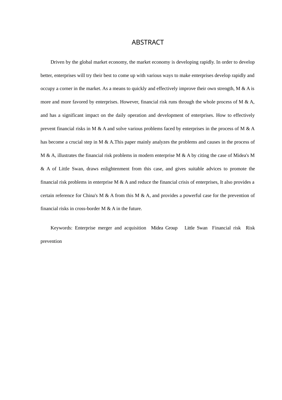 22年WP终稿 企业并购财务风险分析及防范——以美的并购小天鹅为例-约14271字符.docx_第2页