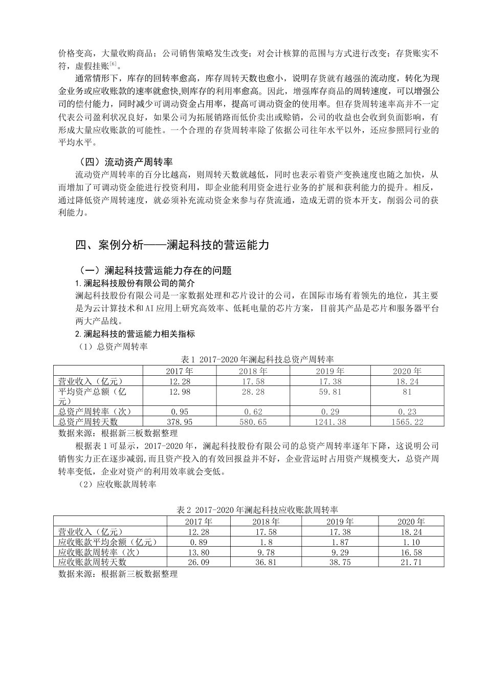 22年WP 中小企业营运能力提升的路径选择分析 ——基于澜起科技股份有限公司的分析-约9880字符.docx_第3页